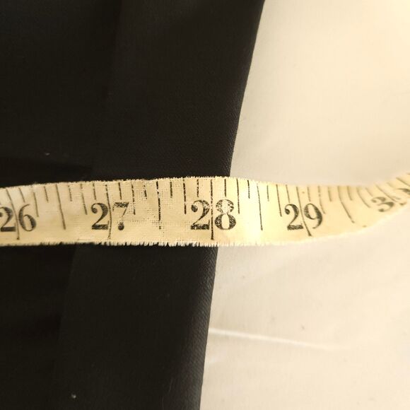 Hart Schaffner Marx Mens 42x28 Black Super 100's Wool Pleated Cuffed Dress Pants - Picture 7 of 7